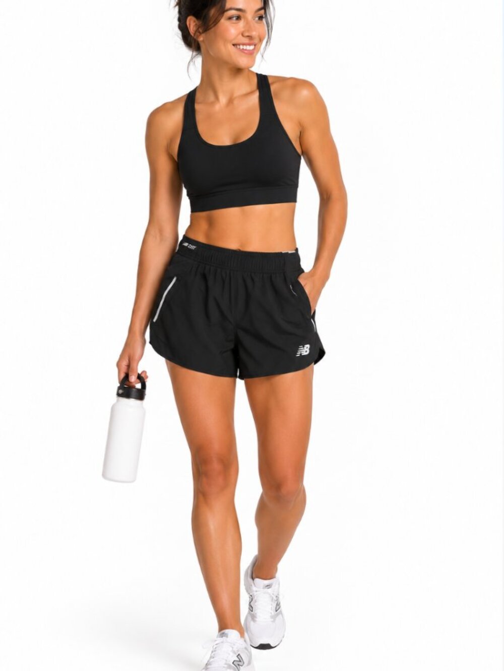 NWT New Balance Black Athletic Shorts Lightweight Relaxed Fit 5” / L